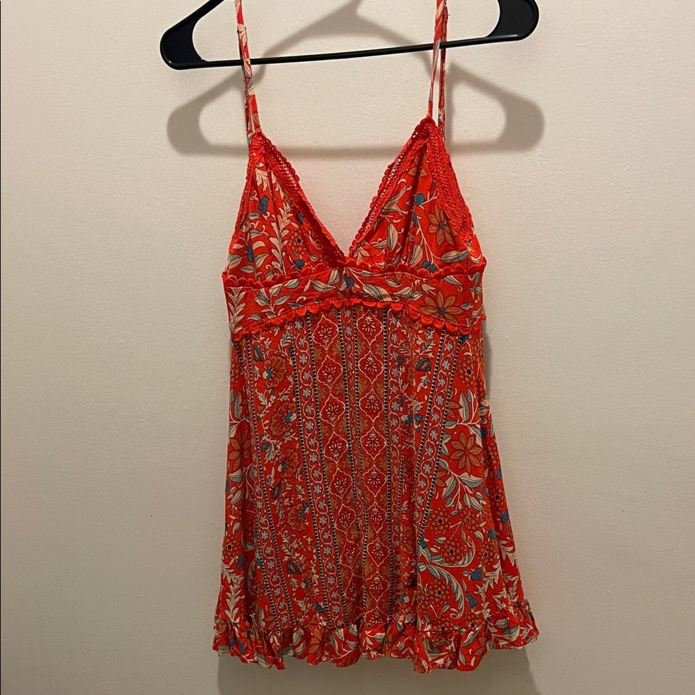 Super Cute Boho Style Orange Women's Mini Dress